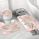thumbnail image 4 of 1/3pcs Modern Pink Ghost Shower Curtain Set with Non-Slip Backing and U-Shaped Toilet Mat - Soft Microfiber Bathroom Decor for Home, 4 of 4