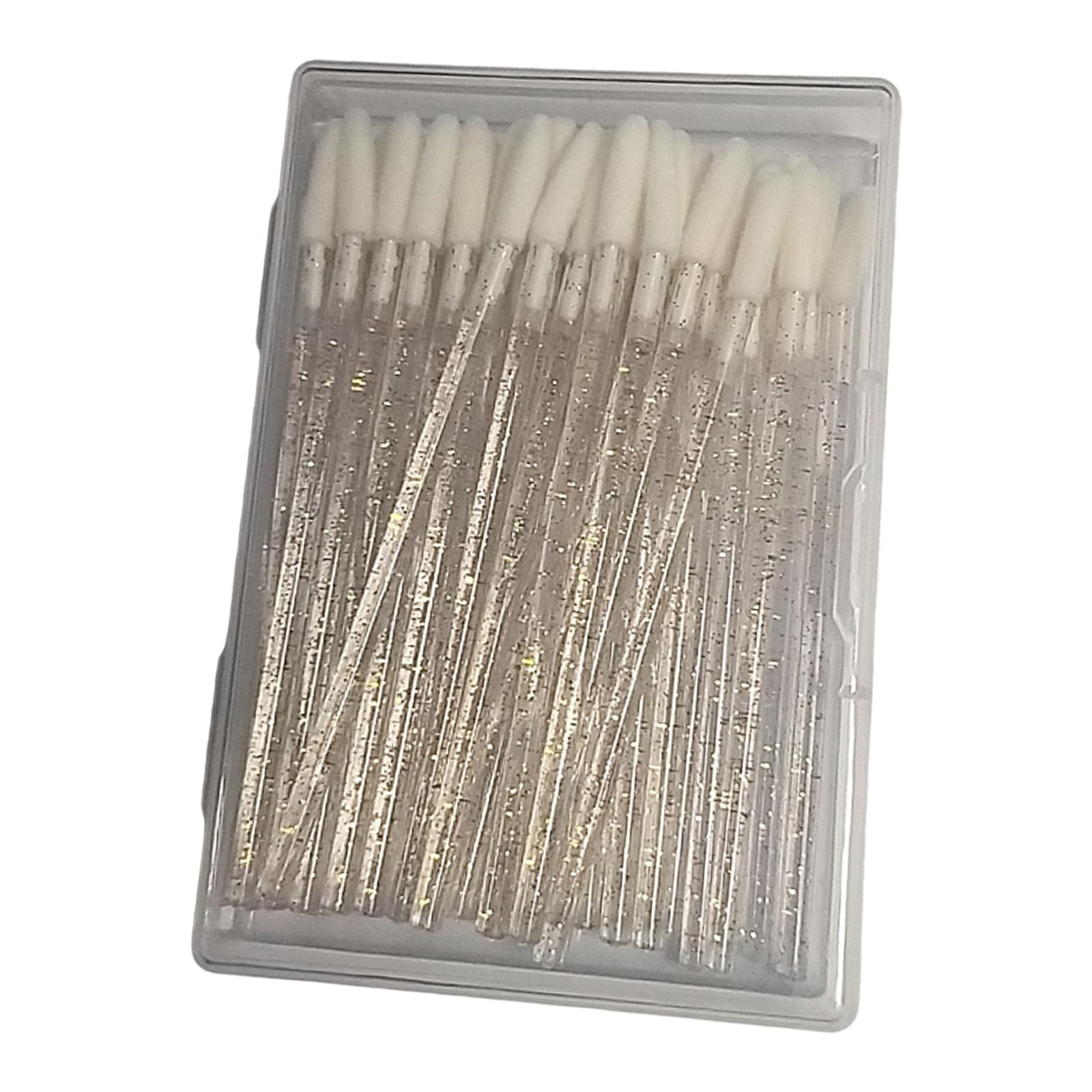 Magideal - Pinceles De , Oblicuos, De Mano, Herramientas De Belleza Para Maquillaje, Varilla De Cristal, 50 Piezas Para Extensiones De Pestañas, Corrector, - Oro