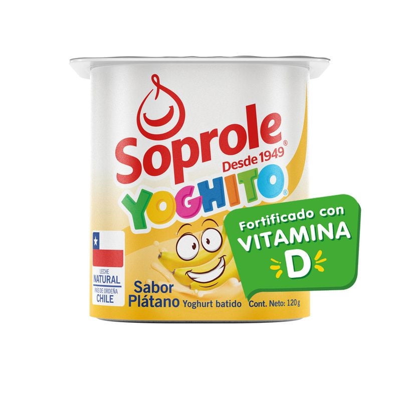 Yoghurt Batido Sabor Plátano Pote 120 g Soprole