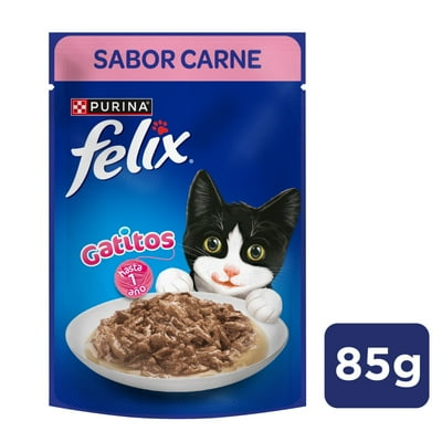 Alimento Húmedo Gatito Sabor Carne Pouch 85 G Felix