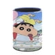 thumbnail image 3 of Shin-chan-theme Cylinder Pen Holder Pencil Organizer with Flannel Lining PVC Leather Material Cardboard Base for study work 10*8CM, 3 of 6