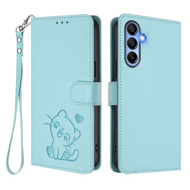 Funda Billetera Magnética para Samsung Galaxy A15, Verde Claro