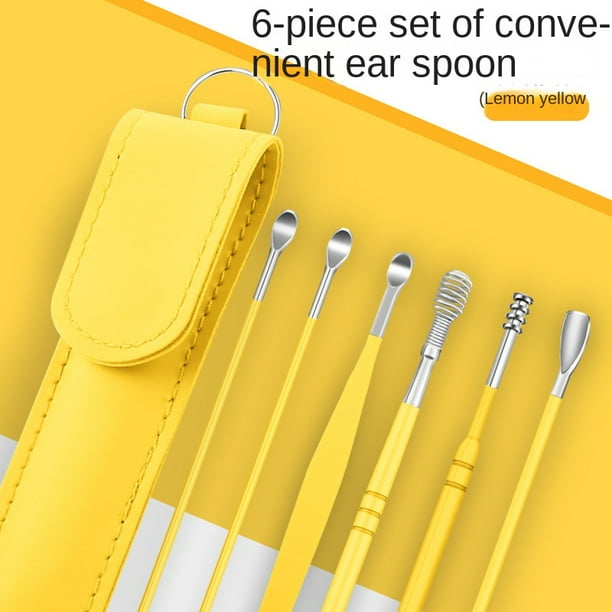 6PCS Ear Care Set Stainless Steel Earpick Ear Cleaner Spoon Cleaning Tool Earwax Removal Kit Ear Pick Vax Remover Clean Health