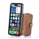 thumbnail image 2 of Funda Tipo Cartera con Correa Cruzada para iPhone 16 Protección Contra Golpes Marrón, 2 of 6