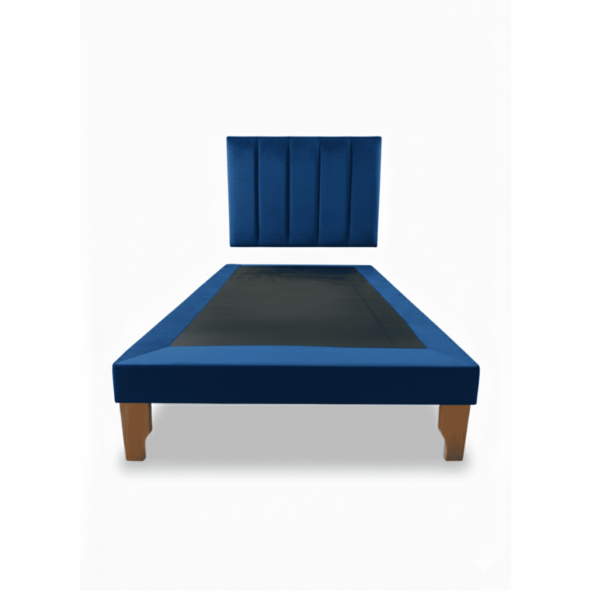 Muebles New - Cama De Plaza Lineal Azul Felpa