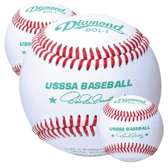 Diamond Sports DOL-1 USSSA Pelotas de Béisbol de Cuero – Caja de Tres Docenas (36 unidades)