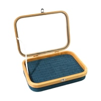Ioensy - Organizador De Joyas De Madera, Regalo, Pendientes, Anillos, Estuche Para Tiendas, Escaparate, Dormitorio, Azul