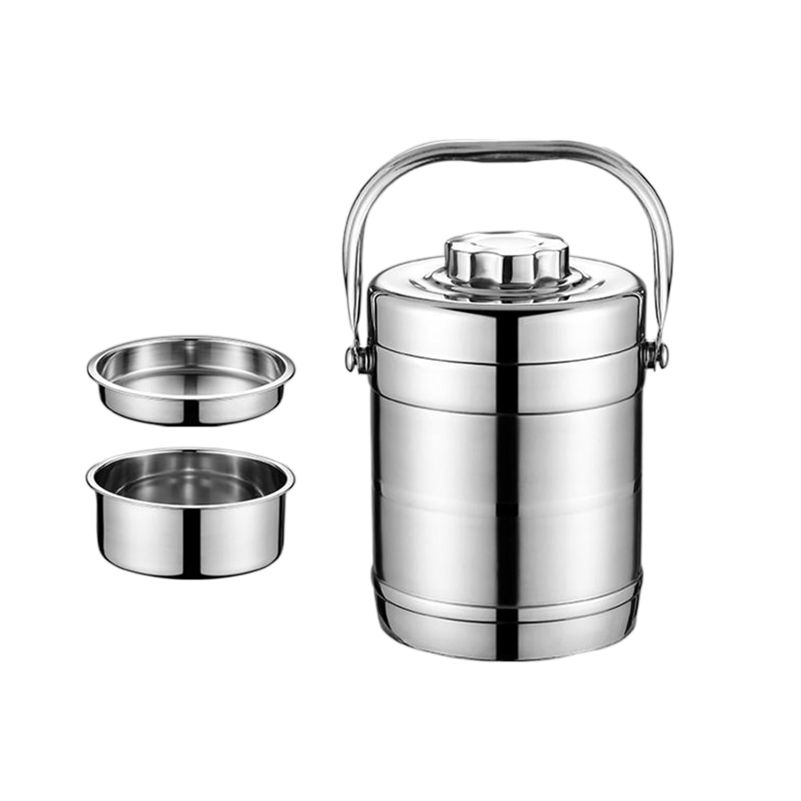 Magideal - Contenedor De Almacenamiento De Comida Dividido, Fiambrera De Acero Inoxidable, Cajas Térmicas Bento Apilables A Prueba De Fugas Para El Hogar, , 1.4l