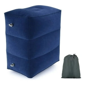 Genérica - Almohada Cojín Cama Inflable Para Viajes Avión, Auto, Bus. Azul