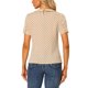thumbnail image 3 of INSPIRE CHIC Blusa de Mujer para Regreso a Clases con Cuello Peter Pan en Contraste y Mangas Cortas con Lunares 3XL Beige Oscuro, 3 of 6