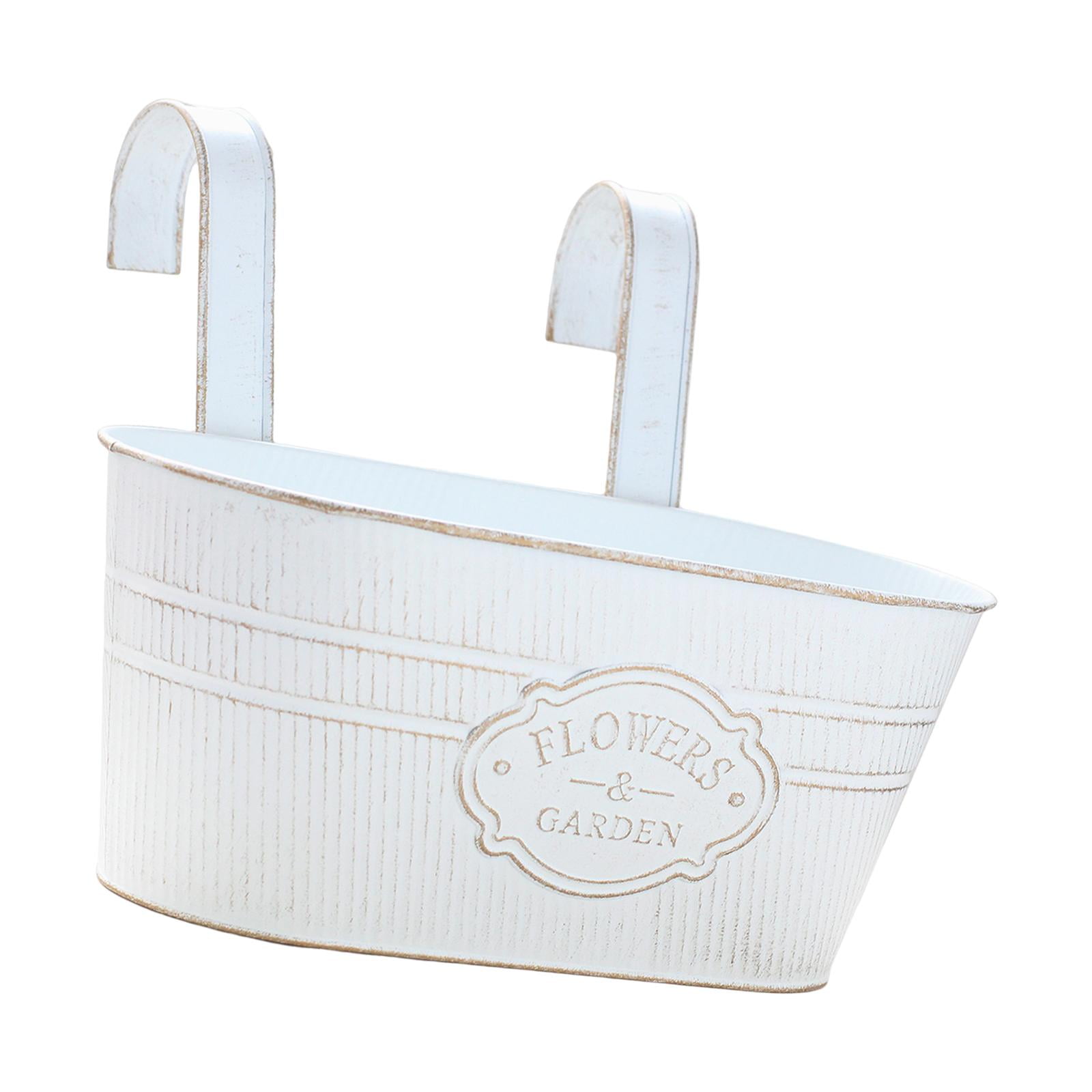 Magideal - Maceta Para Balcón, Barandilla, Jardinera Para Ventana, Macetero Colgante, Cubo, Contenedor Para Plantas De Pared, Maceta, Cesta Para Plantas Para Decoración Del Hogar, Alféizar De La Blanco