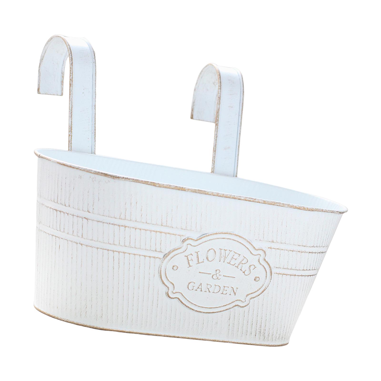 Magideal - Maceta Para Balcón, Barandilla, Jardinera Para Ventana, Macetero Colgante, Cubo, Contenedor Para Plantas De Pared, Maceta, Cesta Para Plantas Para Decoración Del Hogar, Alféizar De La Blanco