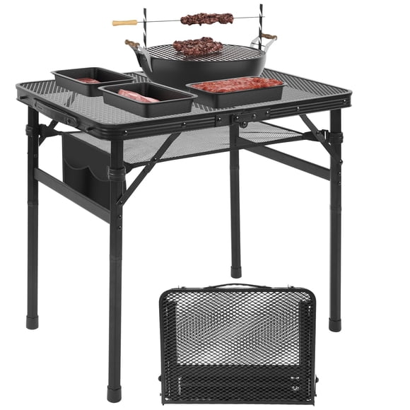 Mesa de camping Pnbfhn, parrilla plegable portátil con escritorio de malla