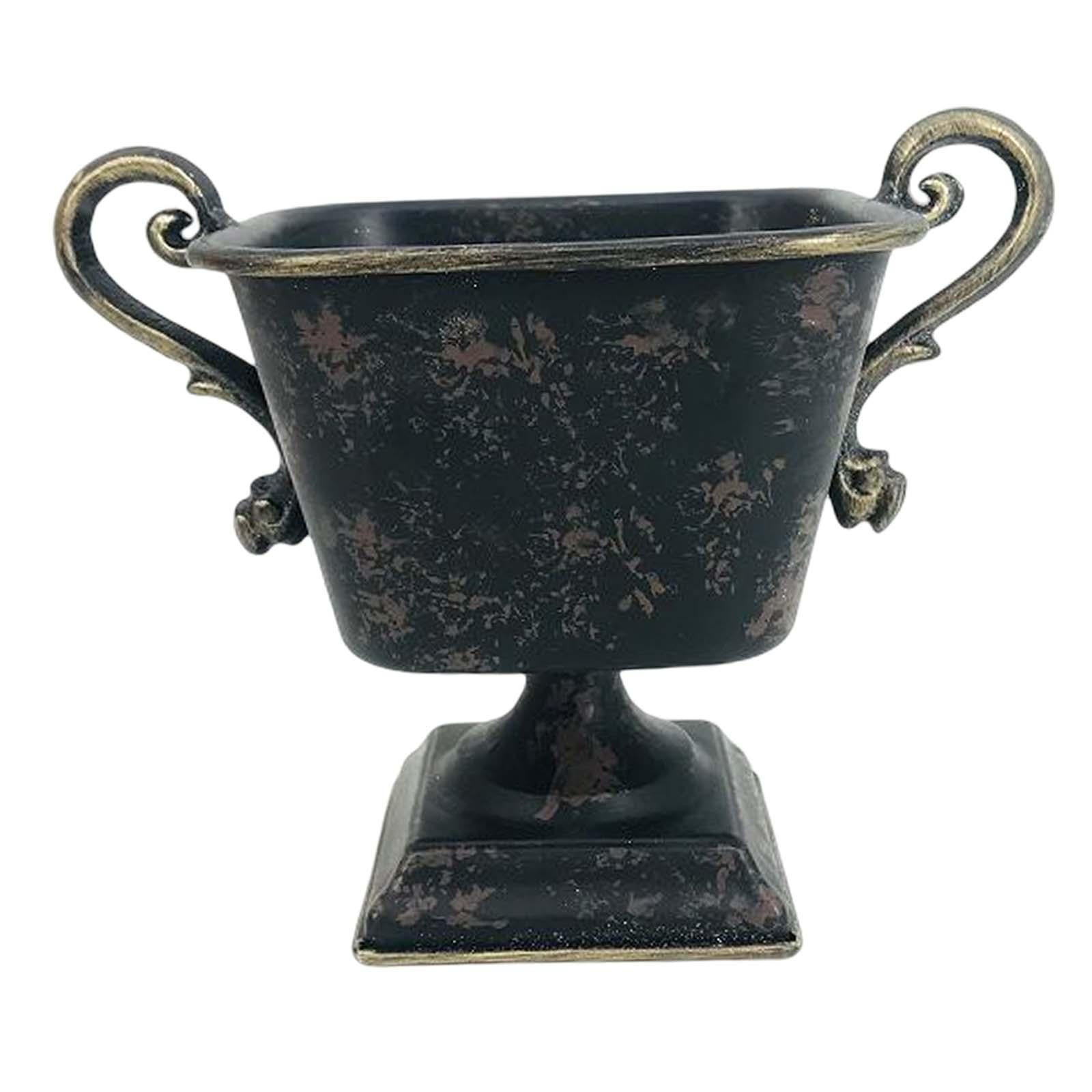 Magideal - Contenedor De Maceta De Hierro De 18 Cm De Alto Para Sala De Estar, Cafetería, Bar, Decoración Interior O Exterior Del Hotel Accesorio Duradero Con , Negro