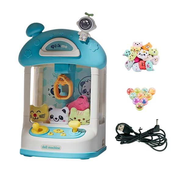 Kids Claw Machine Mini máquinas expendedoras con sonidos Juguetes interactivos para niños Doll Machine Favores de fiesta para Party Girls Kids Regalos 10 muñecas verdes