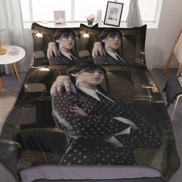Wednesday 3-Piece Bedding Set Warm And Comfortable Soft Duvet Cover Bed Set for Boys Girls Kids Adult Bedroom All Season