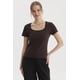 thumbnail image 1 of Polera Mujer Escote Cuadrado Rib Café Oscuro, 1 of 4