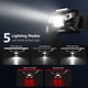 thumbnail image 4 of Faros delanteros EVER recargables, 2 paquetes con 5 modos IPX4, 4 of 9