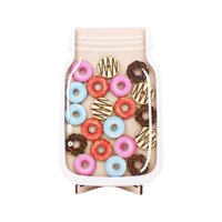 Magideal - Tarro De Recompensa Con Donut, Sistema De Recompensa De Estrella, Responsabilidad, Regalos Para Niños Y Niñas, Tarro De Incentivo Con Adorno De Madera