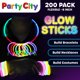 thumbnail image 2 of Palitos luminosos Party City 20 cm (200 unidades) con conectores, 2 of 8
