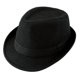thumbnail image 1 of Sombrero Fedora FALETO Classic Manhattan, unisex, de lana negra, 1 of 6