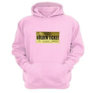 Genérico - Polerón Canguro Golden Ticket Rosa Talla M Unisex
