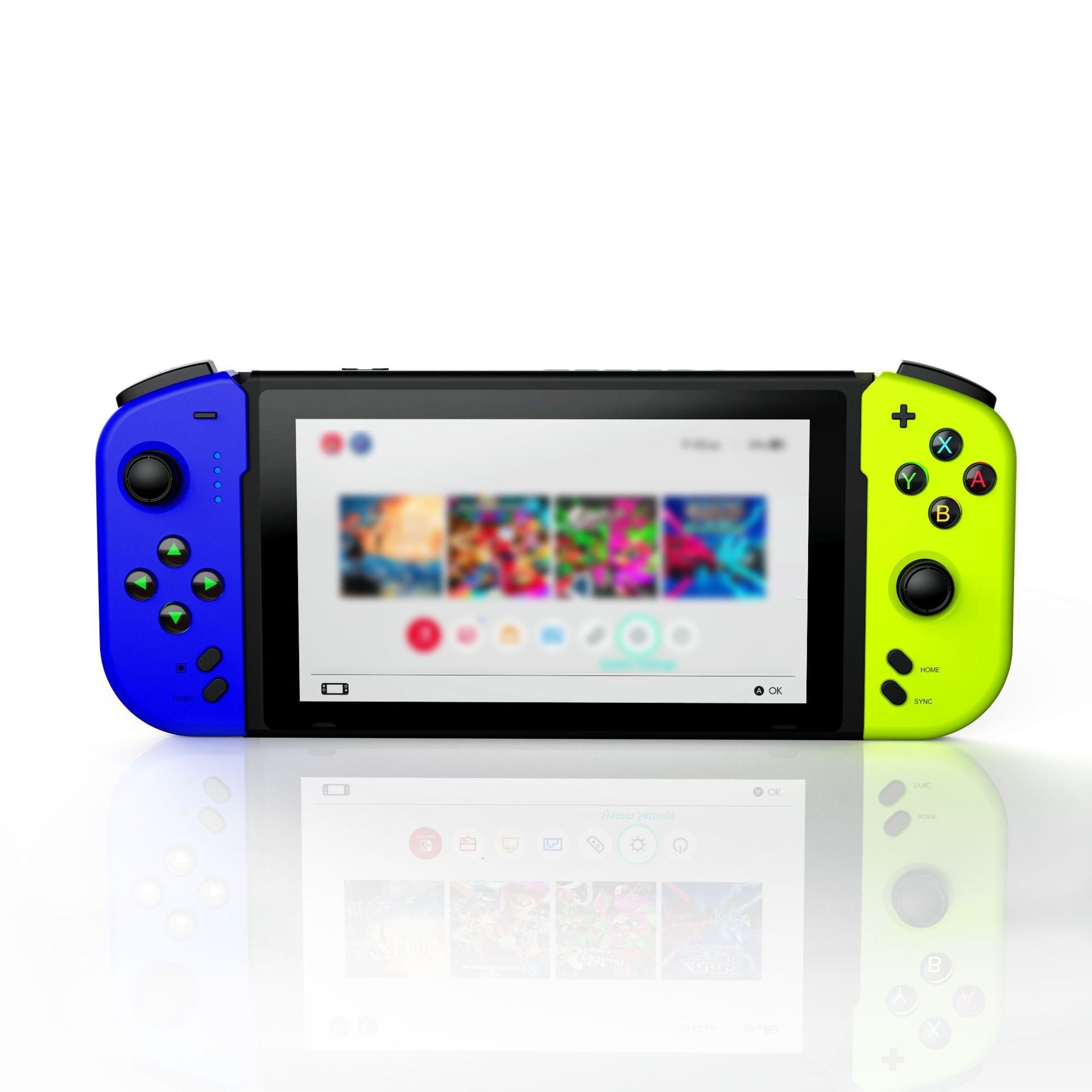 Gamepad Inalámbrico Aaronmei Para Nintendo Switch Izquierdo Y Derecho Azul Verde