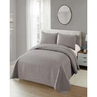 Genérico - Cubrecama Colchas Quilt De Verano Plaza Y Media Gris