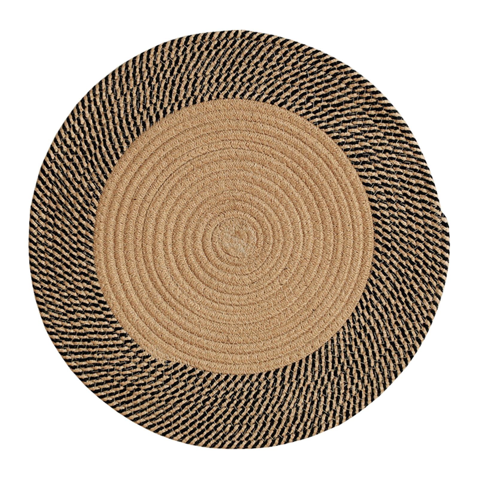 Bothyi - Alfombra Trenzada De Yute Tejida A Mano Redonda, Alfombras Reversibles Para Cocina, Sala De Estar, Diámetro De 45cm