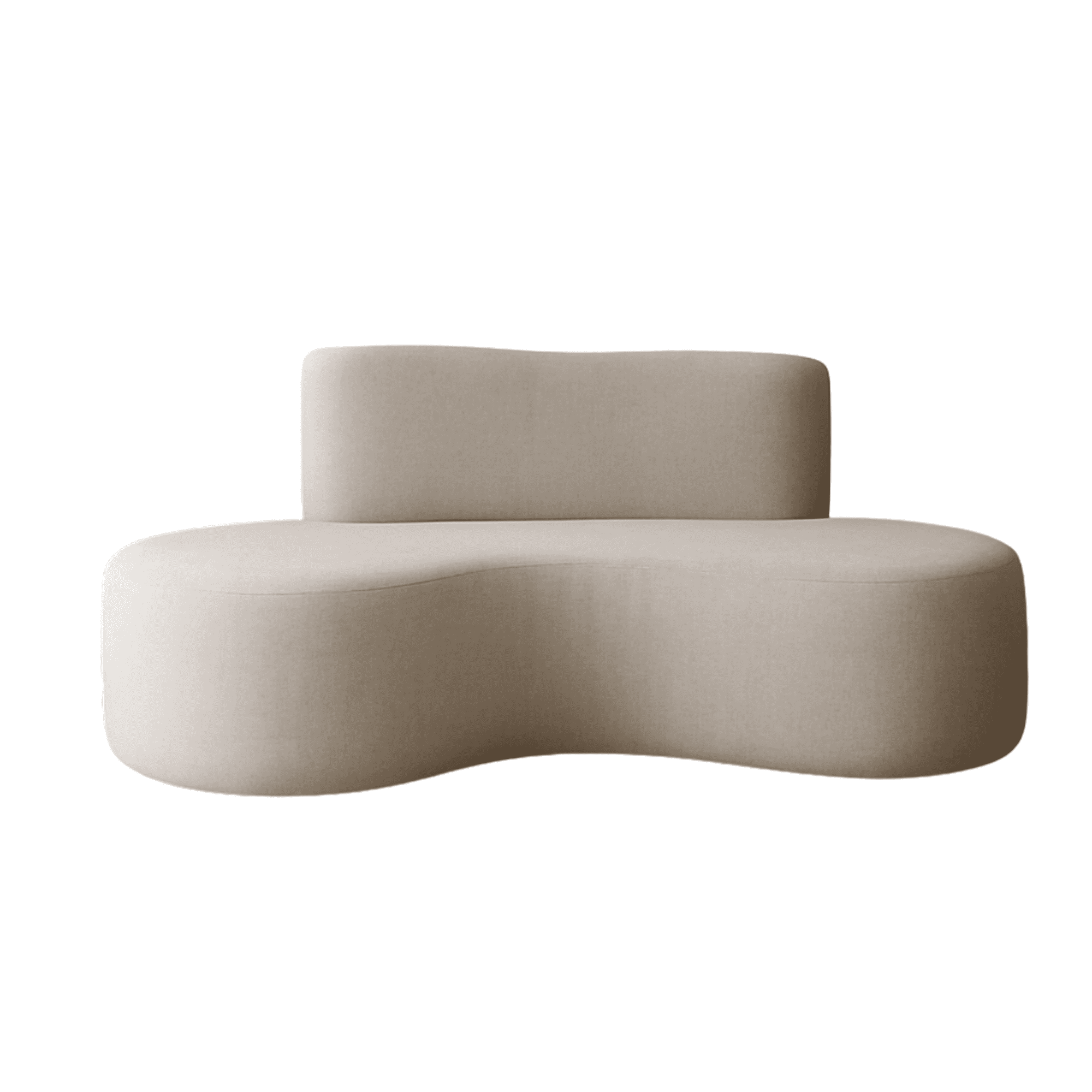 Mueblart - Sofá Tipo Órgano Curvo Moderno Felpa Beige