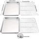 thumbnail image 1 of 1pc Baking Sheet And Rack Set,Stainless Steel Cookie Sheet, Baking Pan Tray With Cooling Rack,Non Toxic & Healthy,Rust Free & Dishwasher Safe, For Outdoor Picnic Party BBQ Accessories, 1 of 4