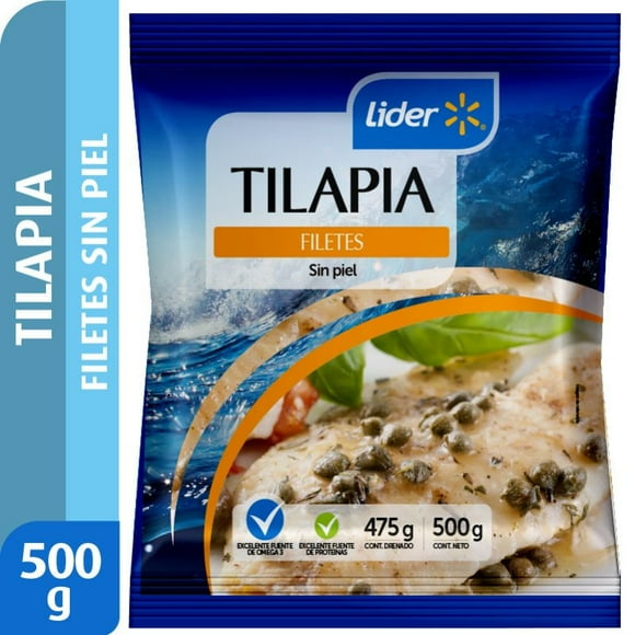 Tilapia Filete sin Piel, 500 g