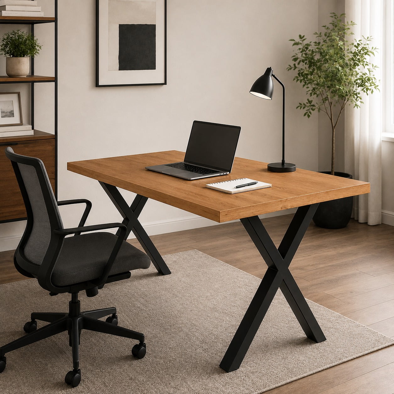 Space Home - Mesa De Comedor Urban Forge 140x90 Resistente Y Duradera Color Madera Con Metal