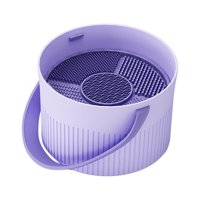 Magideal - Cuenco Limpiador De Brochas De Maquillaje, Suministro De Salón, Cesta De Secado Colgante Portátil De Secado Rápido, Caja De Limpieza De Cepillos Violeta