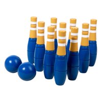 Magideal - Juego De Bolos De Madera De 10 Uds., Juguete De Bolos Para Niños Con 10 Pines Y 2 Bolas, Juego De Bolos Para Césped, Mini Bolos Para Patio Interior Y
