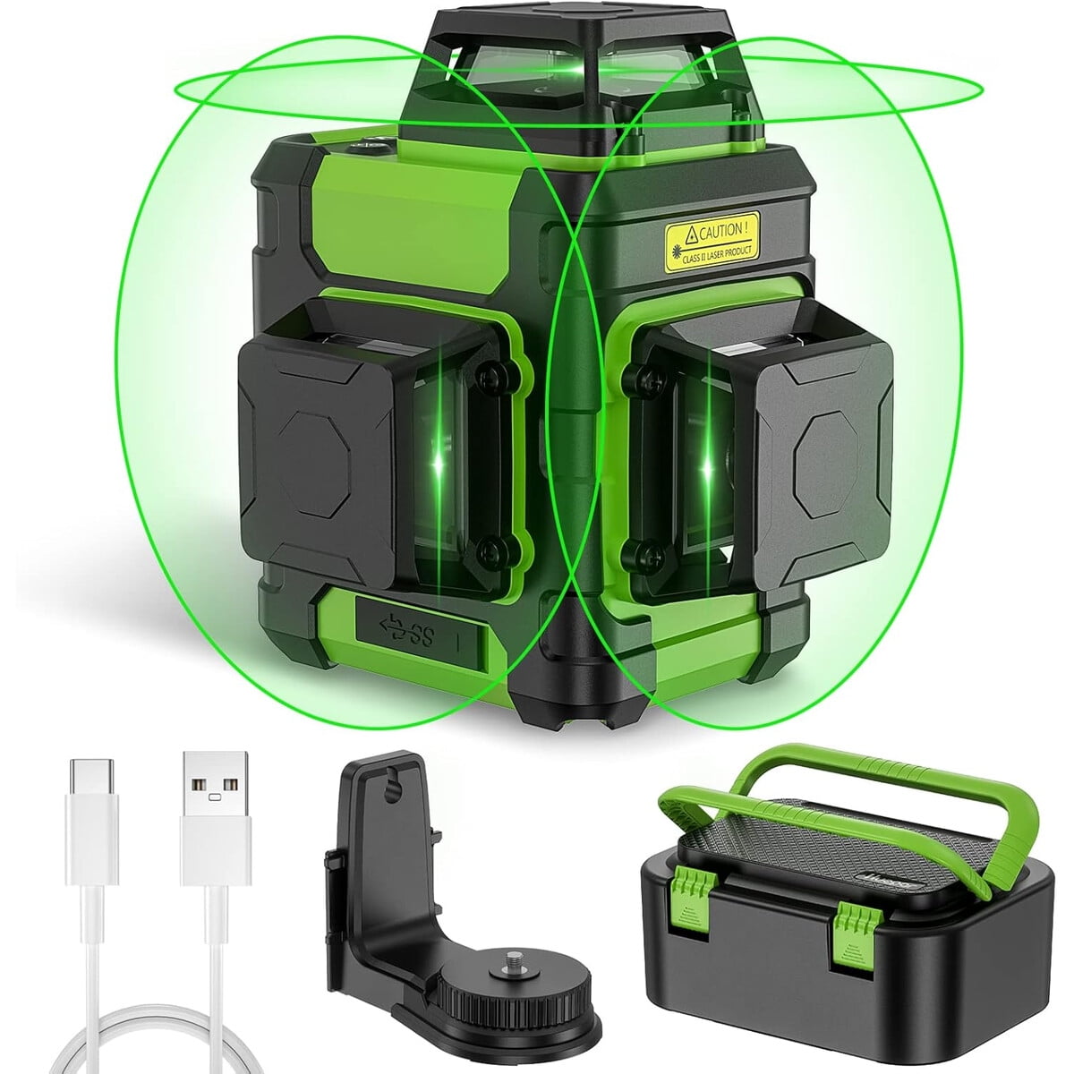 Huepar - Nivel Láser 360 Verde Autonivelante Recargable