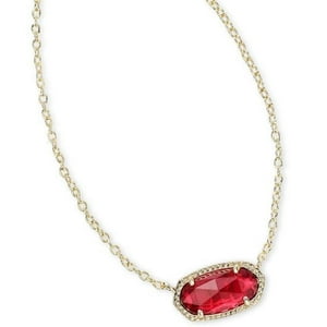 Collar Kendra Scott Elisa Bayas Rojas Baño De Oro 14K
