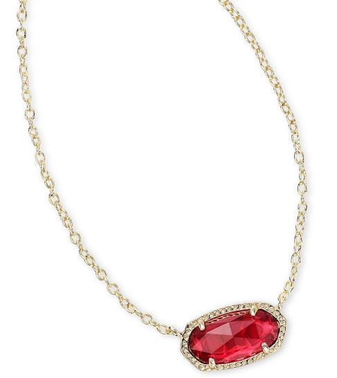Collar Kendra Scott Elisa Bayas Rojas Baño De Oro 14K