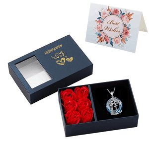 Set Regalo Collar Heshpaws Tree Of Life Con Inicial A-Z Azul