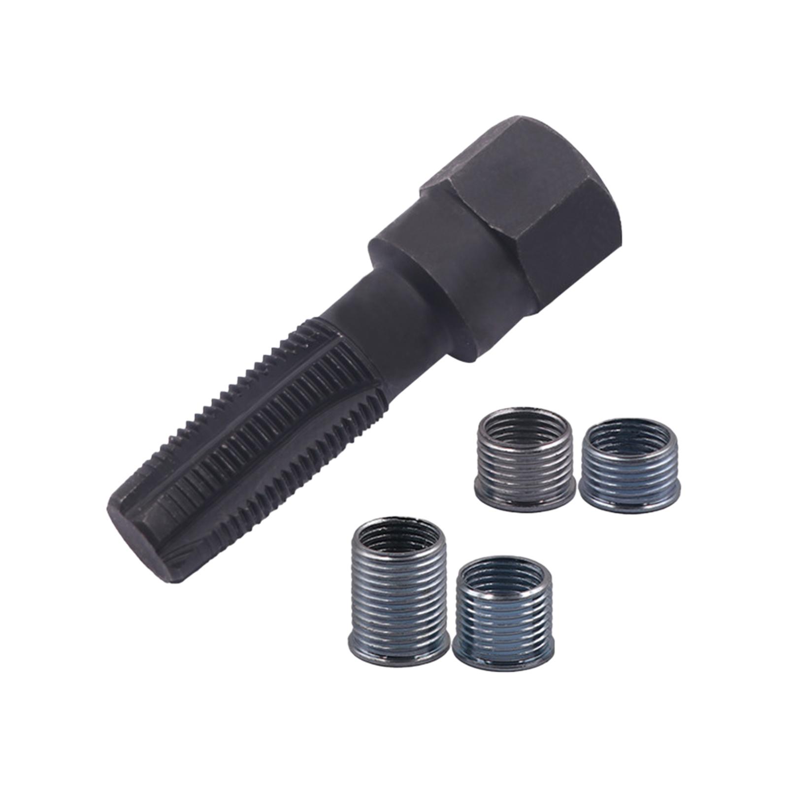 Ioensy - Kit De Reparación De Rosca De Bujía Con 4 Insertos Herramienta De Reparación De Rosca De Cilindro De 14 Mm