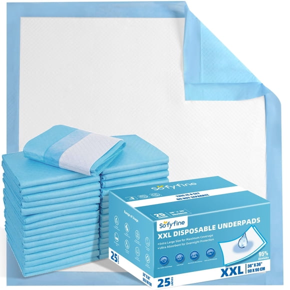 Almohadillas desechables SOFYFINE, extra grandes, 90 x 90 cm, XXL, 25 almohadillas