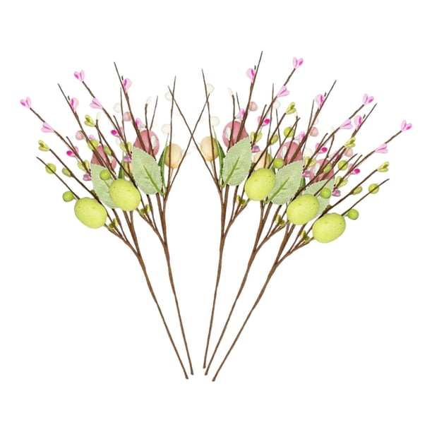 5 Piezas De Tallos Artificiales De Pascua Para Oficina, Granja, Bayas De Imitación Hechas A Mano.