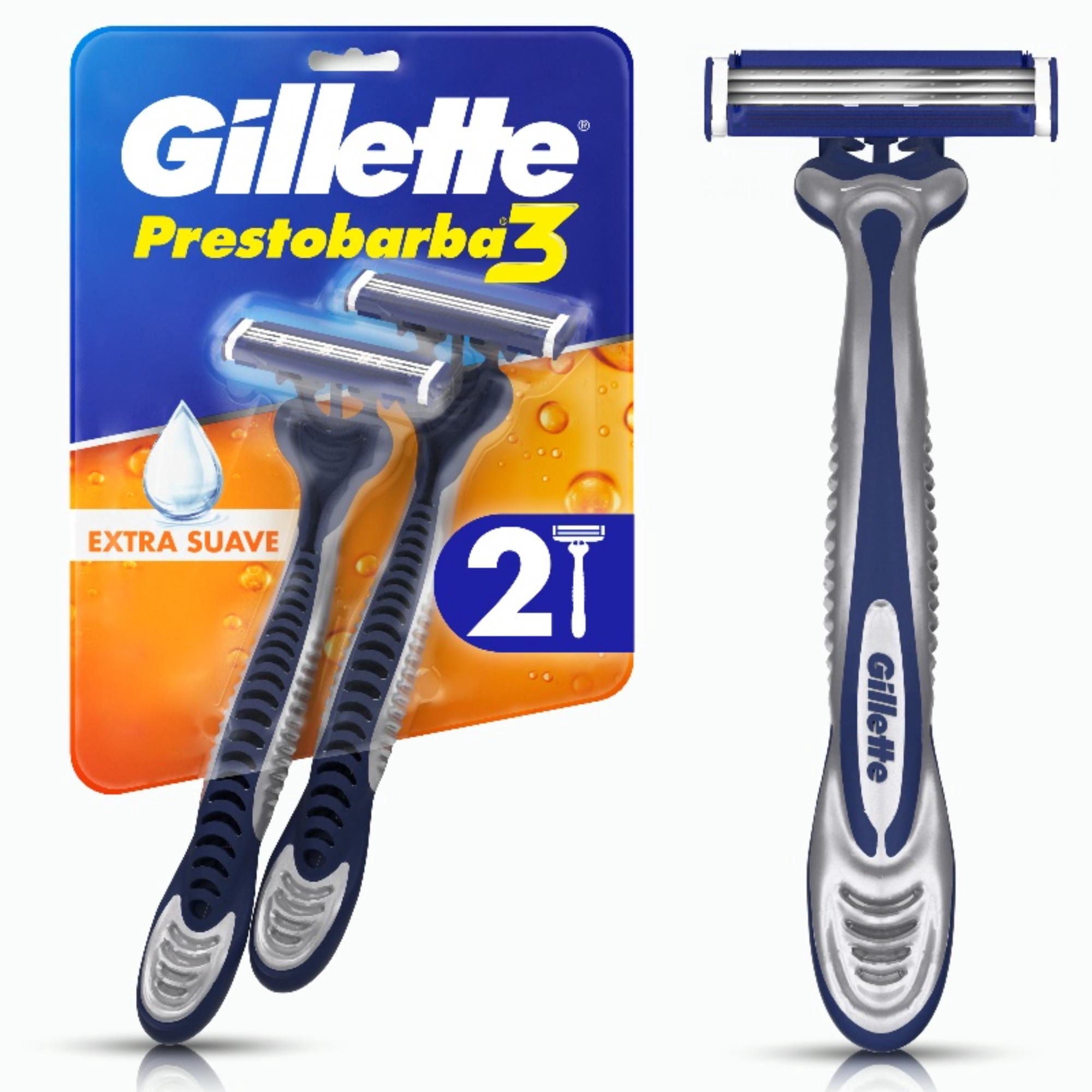 Máquina De Afeitar Prestobarba3 Con 3 Hojas 2 Un Gillette