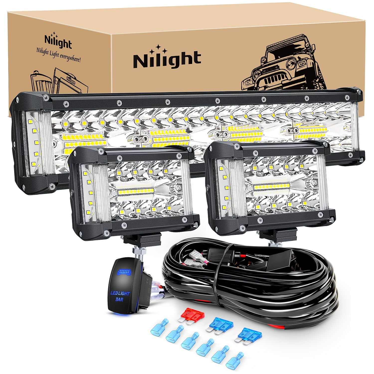 Set De Barras De Luz Led Nilight Side Shooter De 30 Cm Con 2 Cápsulas