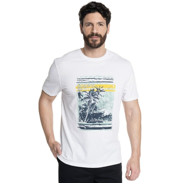 Polera Hombre Print Frontal Cuello Redondo