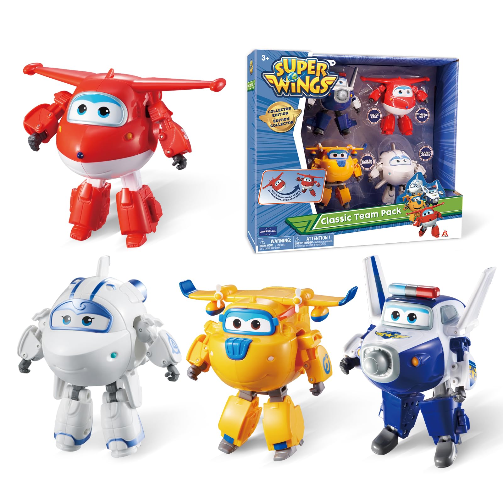 Set De Figuras De Acción Super Wings Transformers Toys 5"" Paquete De 4 Unidades