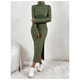thumbnail image 4 of Vestido Ajustado Largo Tejido Canale Cuello En V, 4 of 5