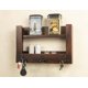 thumbnail image 1 of Repisario de madera con ganchos para llaves, 1 of 5