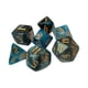 thumbnail image 1 of 7 Piezas De Dados Poliédricos De Doble Color D6 D4 D8 D10 (00-90 Y 0-9) D12 D20 Azul Negro, 1 of 5