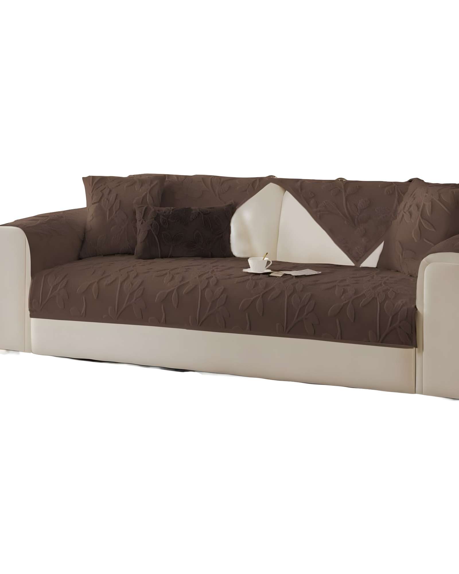 Genérico - Pack De 5 Fundas Para Sofa Con Diseño H1 Café